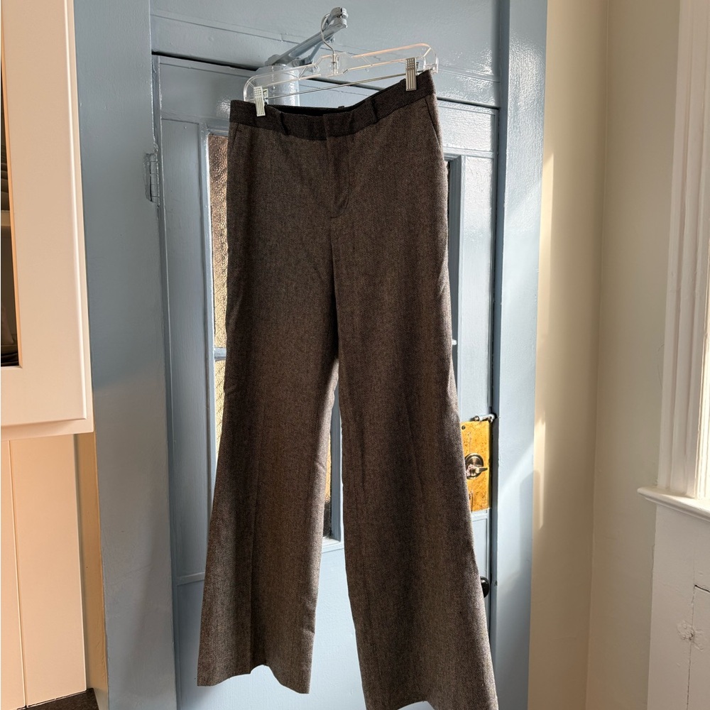Gray Wide-Leg Tailored Trousers